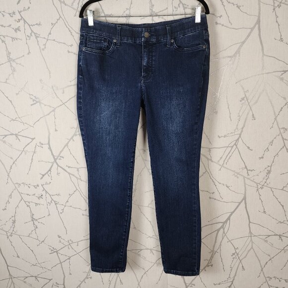 NYDJ Dark Wash Stretch Denim Lift Tuck High Rise Skinny Jeans - Picture 1 of 9
